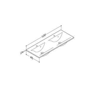 Plieger Qubic wastafel dubbel technisch